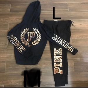 Large Pink sweatsuit with sequins